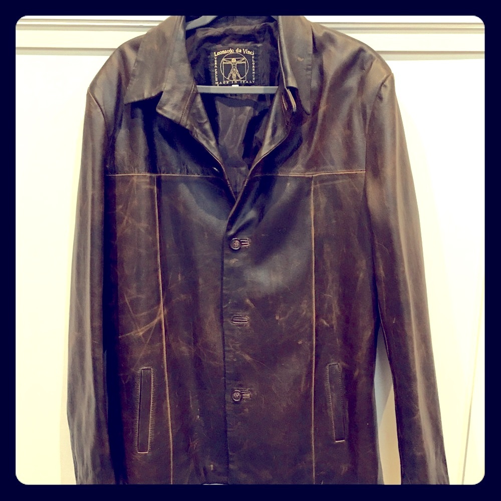 Men’s Italian leather jacket by DaVinci